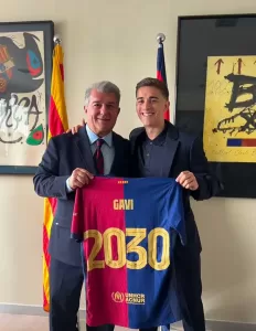 Barcelona midfielder Gavi extends contract until 2030