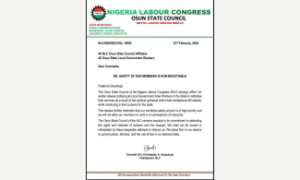 NLC Orders Osun Local Govt Workers to Stop Work Amid Electoral Crisis