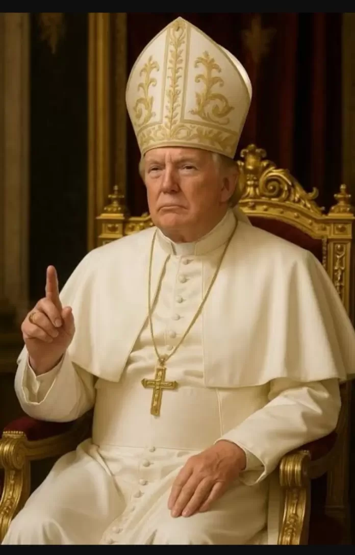 US president Trump posts picture of himself as Pope
