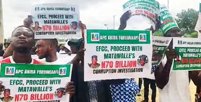 APC group storms EFCC headquarters, demand Matawalle’s probe