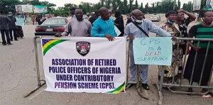Retired Police Officers Protest at National Assembly