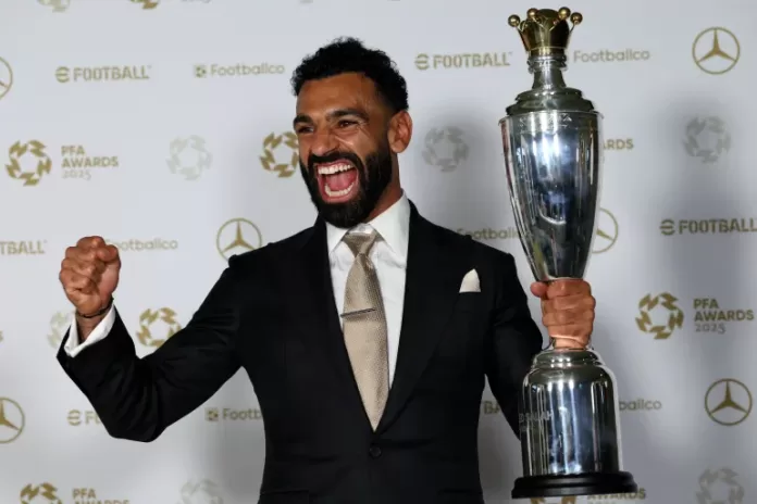 AFP__20250819__69XZ3VG__v2__HighRes__776370659-1755667700 Mohamed Salah wins record third PFA Player of the Year award