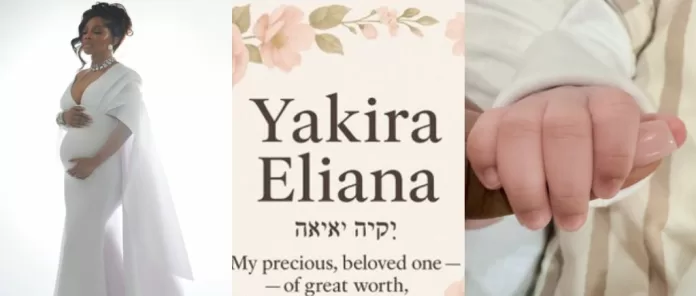 Toke Makinwa Welcomes Baby Girl