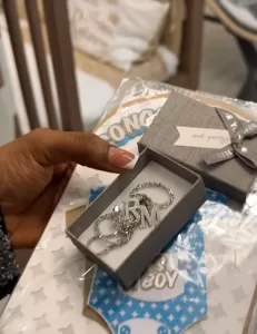 Fans gift Priscilla, Juma Jux’s baby 18 karat gold on naming ceremony