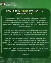 FG confirms N152b payment to contractors
